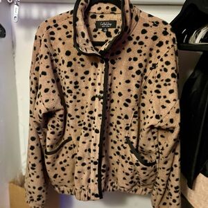 Women's Leopard Print Fleece Jacket